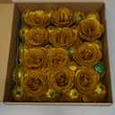 Rzoukler Gold Roses,30PCS Glitter Roses Bouquet Artificial Roses with Stems for Wedding Bouquet Party Christmas Home Decor(Gold)