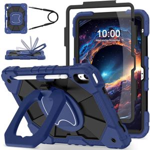WESOROL Case for iPad (A16) 11th Generation 11 Inch (2025),iPad 10th Generation 10.9 Inch (2022),Full-Body Drop Protection i Pad Case 10th Gen with Rotating Stand Screen Protector,Navy