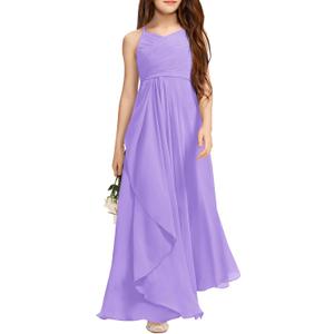 Imily Bela Girls A-Line Halter Dress Junior Bridesmaid Flower Girl Flowy Chiffon Maxi Dresses Wedding Party Pageant Gown 
1
2
Size: 7-8 Years