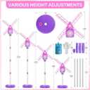 Belemar Windmill Bubble Machine for Kids & Girls, Standing Bubble Blower with Lights & Music, 51" Adjustable Height, 130ml Tank, Bubble Solution Included, Outdoor Toy for Parties & Birthdays