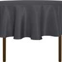 sancua Round Tablecloth - 70 Inch - Water Resistant Spill Proof Washable Polyester Table Cloth Decorative Fabric Table Cover for Dining Tables, Buffet Parties and Camping, Grey