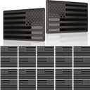 10 Pairs Embossed 3D Metal All Black American Flag Emblem Decal Stickers, Matte Black 5" x 3" Patriotic USA US Flag Car Decals Bumper Stickers for Truck, Window, Motorcycle, Support US Military