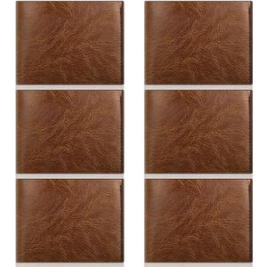 Sotiff 4 Pcs Leather Wallets Bulk for Men PU Trifold Blanks Wallet in Bulk for Laser Engraving Christmas Father Gift (Brown)