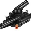 X AUTOHAUX Engine Coolant Thermostat Housing Assembly for Kia Optima Sportage Sorento 11-15 for Hyundai Tucson Sonata Santa Fe 2.4L L4 11-12 25600-2G500 25600 2G500