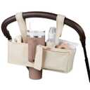 Skip Hop Ultimate Stroller Organizer Universal Fit with Adjustable Straps, Magnetic Flaps and Convertible Design That fits 40 oz. Tumblers, Oat