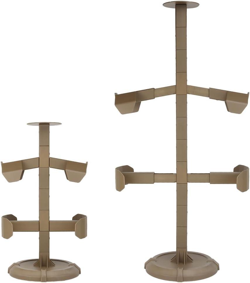 Tactical Gear Stand Helmet Display Holder Store Tree Rack Organizer Adjustable for Military Training Vest Armor Breastplate Body Armor (Tan)