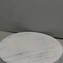 Romadedi Rustic Wooden Tray Candle Holder - Round Wood Decorative Pillar Candle Tray for Coffee Table Farmhouse Kitchen Countertop Organizer Home Decor Wedding Centerpiece, Distressed White