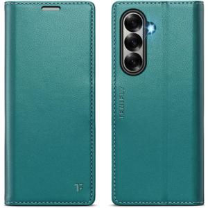 for Samsung Galaxy Z Fold 7 Case Wallet with RFID Blocking Card Holder, PU Leather Kickstand Protective Flip Phone Cover Fit for Galaxy Fold 7 8.0", Bluish Green