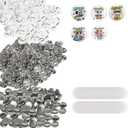 VEVOR 500 Sets 1 inch 25mm Pin Back Button Parts, DIY Round Button Badge Parts, Set Includes Metal Top, Plastic/Metal Button, Clear Film, and Blank Paper for Gifts Presents, Machine NOT Included