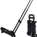 Folding Luggage Cart with Expandable Chassis,2 Wheels Folding Hand Truck Dolly,Collapsible Light Duty Dolly for Moving Shopping Travel Office Use,50lbs(Black)