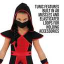 Morph Ninja Costume for Girls - Red Ninja Outfit Kids Fun Costume for Halloween and Parties (4-6 Years)