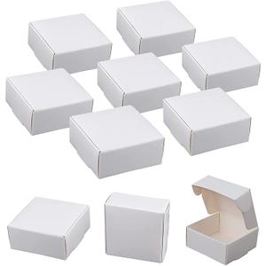 Sdootjewelry Small Gift Boxes, 1.57 x 1.57 x 0.98 inch, 100 Pack Kraft Ring Boxes, White