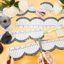 Dvobez Composition Notebook Border Bulletin Board Borders, 65.6ft Classroom Decor Scalloped Trim School Office Chalkboard Notebook-Themed Cool School Theme (Black)