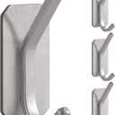 Paoli Heavy Duty Adhesive Hooks,Self-Adhesive Hooks Multiple Colors and Styles 30 lb Maximum Load for Home Schools and Offices (4pc, Silver)