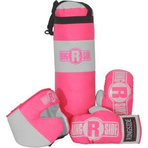 Ringside Kids Boxing Set (2-5 Year Old), Assortment with Punching Bag, Boxing Gloves, and Headgear for Boxing, MMA, Muay Thai, and Kickboxing, Youth Sports Toy Set for Boys and Girls, Pink