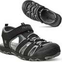 Hurley Kid's and Toddlers Water Sandals - Beach Sandals for Boys and Girls, Lightweight Durable Closed Toe with Adjustable Upper for Outdoors, Water Play and Pool Champ (Black)