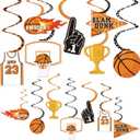 Levfla 35CT Basketball Party Decorations Hanging Swirls Decoration Slam Dunk Teenagers Birthday Photo Props March Madness Sports Cutouts Whirls Favor Supplies