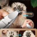oneisall 4 in 1 Dog Grooming Kit with LCD Display, Dog Hair Trimmer for Paw Nail Grinder, Rechargeable Cordless Low Noise IPX7 Waterproof Pet Clippers