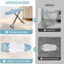 APEXCHASER Ironing Board with Iron Rest, Compact and Space Saver Iron Board, Extra Thick Cover, Height Adjustable, Wall Mount & Closet Hanger 13x43 Blue