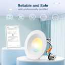 Amico 4 Pack 4 inch 5CCT LED Recessed Lighting, Dimmable, 8.5W=60W, 650LM, 2700K/3000K/4000K/5000K/6000K Selectable, Retrofit Can Lights with Baffle Trim, IC Rated - ETL & FCC, White