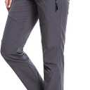 WORK IDEA Women's Hiking Pants Outdoor Water-Resistant Quick Dry Flex Travel Pants Lightweight (M, Khaki)