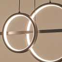 ORANOOR Modern Black Gold Chandeliers for Dining Room, Dimmable LED Chandelier Linear Pendant Light for Kitchen Island, 39in Globe Haning Pendant Chandelier Lighitng with Remote (2 Rings, 3000lm)