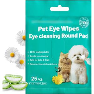 4 x Eyes Wipes for Dogs & Cats Dog Cleaning Grooming Deodorizing Wipes Kit Wash Cleaner for Eyes Wrinkle Face Gently Remove Tear Stain Eye Debris 25pcs Unscented