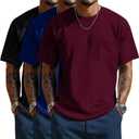 Neer 3 Pack Big and Tall Shirts for Men with Pocket XL-5XL Plus Size Crew Neck Raglan Short Sleeve Summer Casual T Shirts Tee (4X-Large, Red, Blue, Black)