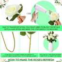 Hotop 80 Pcs Rose Artificial Flowers Bulk with Long Stem, Silk Roses Realistic Fake Flowers Bouquet for Wedding Table Centerpieces Bridal Shower Party Home Decorations(White)