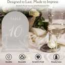 Frosted Acrylic Arch Table Numbers for Weddings  Set of 10 Table Numbers with Stands & Two Additional Signs Guest Book & Cards  Pack of 12- Elegant 5x7 Signs Perfect For Decoration, Receptions, Centerpiece, Party and Events