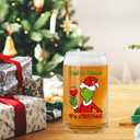 Funny Christmas Beer Glass for Men Women, 16 oz. Holiday Glass Drinking Cups, White Elephant Gifts for Men Women, Christmas Glass Cup Party Supplies Table Decor Stocking Stuffers