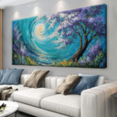 Abstract Wall Art For Living Room Decorations Large Purple Tree Abstract Wall Decor Canvas Art Wall Decor Picture For Bedroom Kitchen Office Home Artwork 29 X 58 Inch