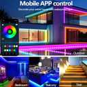 16.4FT LED Strip Lights IP68 Outdoor Waterproof, 5V USB Powered, Music Sync Bluetooth APP/RF Remote Control Lights for Balcony,Deck,Camping,Garden,Bedroom Decor