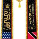 Graduation Stole Class of 2026 with Gold Glitter Trim, First Generation Sash for Unisex Adult 75" Long