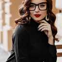 REAVEE Oversized Square Reading Glasses for Women, Blue Light Blocking Large Frame Computer Readers Spring Hinge 2.0x