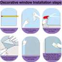 2 x IVN Privacy Window Film Stained Glass Window Cling White Dandelion Design Decorative Static Cling Glass Film for Bathroom Kitchen Door Panel 17.7 x 39.3 Inch