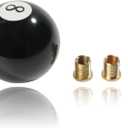 Round Acrylic Gear Shift, Universal Shifter Knob with 3 Adapters, Fit for Manual Car M 8 * 1.25, M 10 * 1.25, M 10 * 1.5, M 12 * 1.25 (Black)