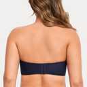 MELENECA Women's Strapless Bra for Large Bust Back Smoothing Plus Size with Underwire (Blue) 34D