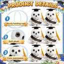 6 Pieces Graduation Plush Owl Keychain 5 Inch Stuffed Animal Party Favors Snowy Owl Key Chain Bulk for Birthday Party Gifts Decorations
