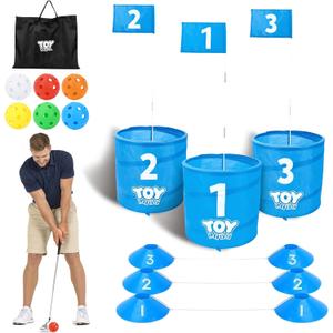 TOY Life Golf Bucket Game Set, 3 Holes Backyard Golf Game for Adults Family Kids, Portable Golf Course with Balls and Flag, Outdoor Indoor Backyard Golf Game Gifts for Beach, Yard, Camping and Lawn