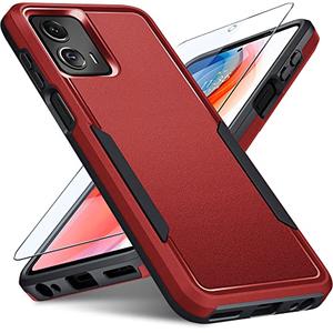 Janmitta Compatible with Moto G 5G 2023 Case with Tempered Glass Screen Protector,Heavy Duty Rugged Shockproof Full Body Protective Cover,Red 3 PACK Janmitta Compatible with Moto G 5G 2023 Case with Tempered Glass Screen Protector,Heavy Duty Rugged Shockproof Full Body Protective Cover,Red 3 PACK
