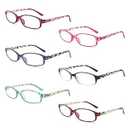 IVNUOYI 5 Pack Reading Glasses Blue Light Blocking,Fashion Ladies Spring Hinge Readers with Pattern Print,Anti Glare UV Eyeglasses for Women 1.5