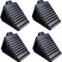 HOXWELL Solid Heavy Duty Rubber Wheel Chocks 4 Packs, Premium Wheel Stopper for Car, Travel Trailers, RV, Truck, and ATV(4 pcs, Black) 8" x 4" x 6"