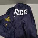 Police Officer Costume for Kids, Cop Costume Outfit Set with Toy Accessories, Halloween Costumes for Boys (M(5-7Y), Gold Cap)