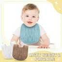 Frienda 8 Pcs Muslin Baby Bibs Cotton Bandana Drool Bibs Bulk for Newborn Infant 6 Absorbent Layers Feeding Accessory