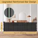 Reinforced 159 Inch Extra Wide Baby Gate for Large Opening with Support Rod, Indoor/Outdoor Retractable Baby Gates Extra Wide, Prevent Babies and Dogs from Crawling Through Retractable Dog Gate, Black