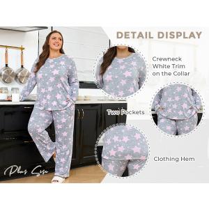 Netsmile Women's Pajama Sets 2 Piece Ladies Long Sleeve Pjs Fall Loungewear Soft Sleepwear with Pockets, S