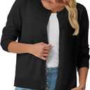GRECERELLE Cardigan Sweaters for Women Lightweight Long Sleeve Button Up Soft Ribbed Knit Cardigans 2026 Spring Outfits (Black, XS)