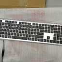 TECKNET Bluetooth Keyboard Rechargeable, 4-Device Free Switching (2.4G+BT), Ultra-Slim Full Size Wireless Keyboard, Quiet Typing, for PC/Laptop/Smart TV/Phone, Adjustable Stand, 12 Multimedia Keys (Silver&Grey)