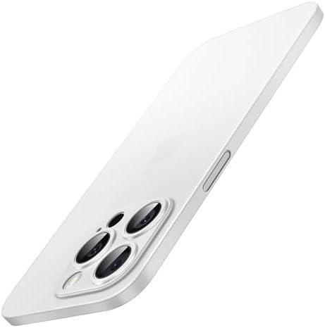 JETech Ultra Slim Case for iPhone 15 Pro 6.1-Inch, Camera Lens Cover Full Protection, Lightweight Matte Finish PP Hard Minimalist Case, Support Wireless Charging (White Titanium)